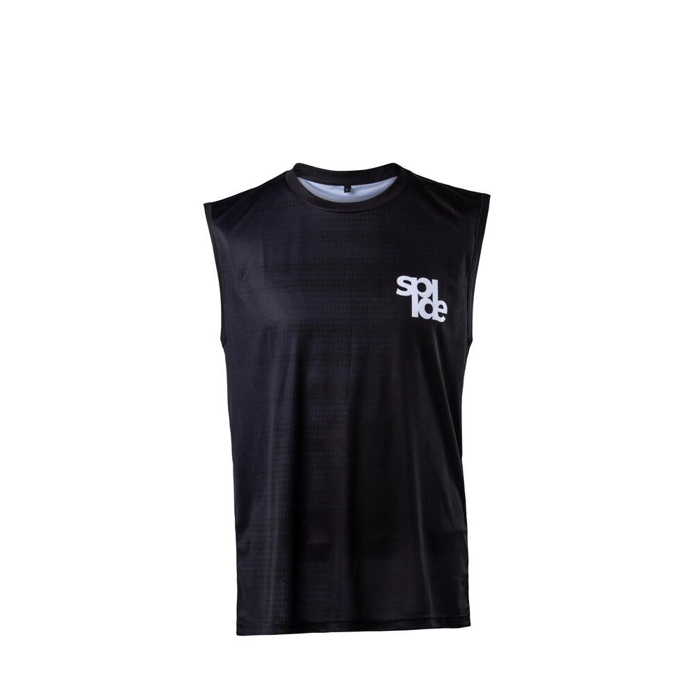 Sub. printed sleeveless tee - Black - Image 1