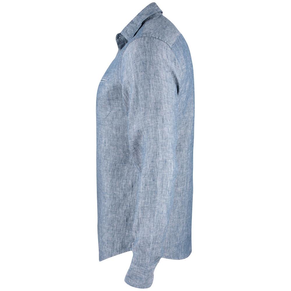 Summerland Linen Shirt Men - Denim Melange - Image 3