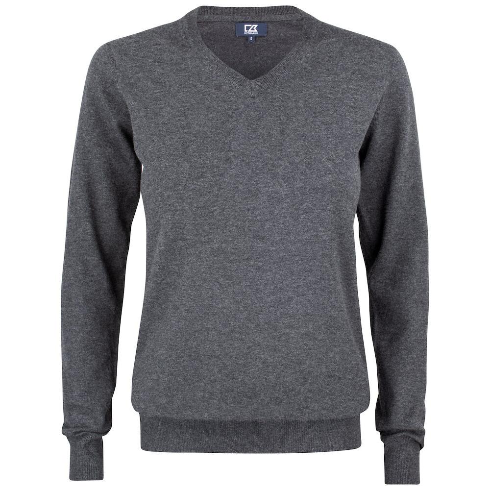 Oakville V-neck Women - Anthracite melange - Image 1