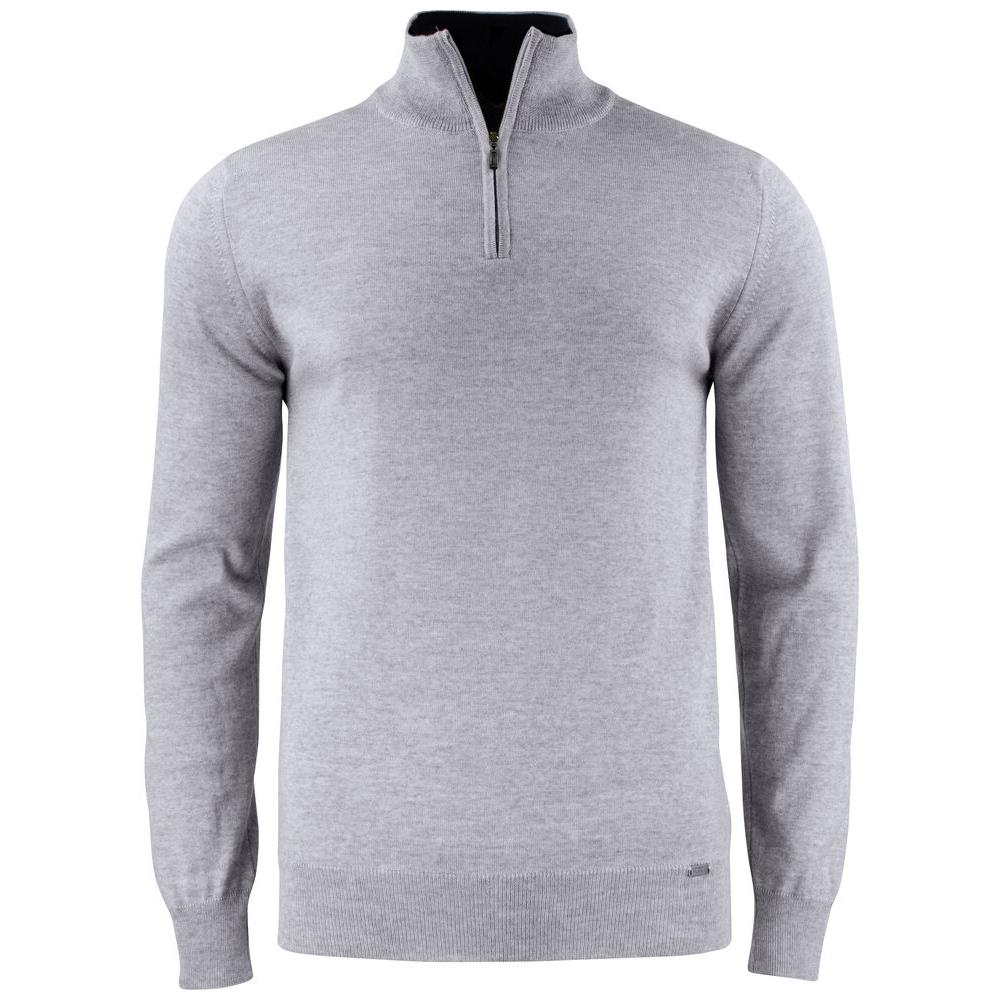 Everett Half Zip Sweater - Grey Melange - Image 1