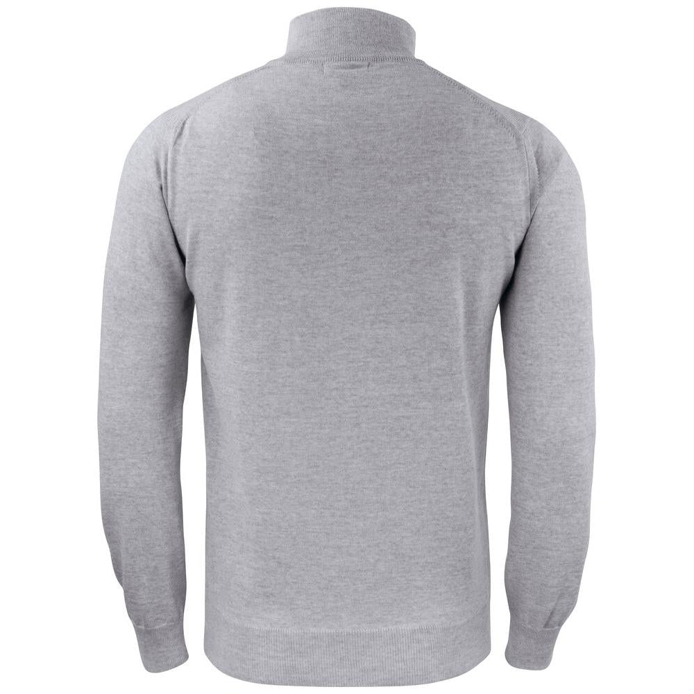 Everett Half Zip Sweater - Grey Melange - Image 2