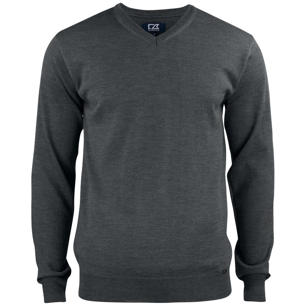 Everett V-neck Men - Anthracite Melange - Image 1