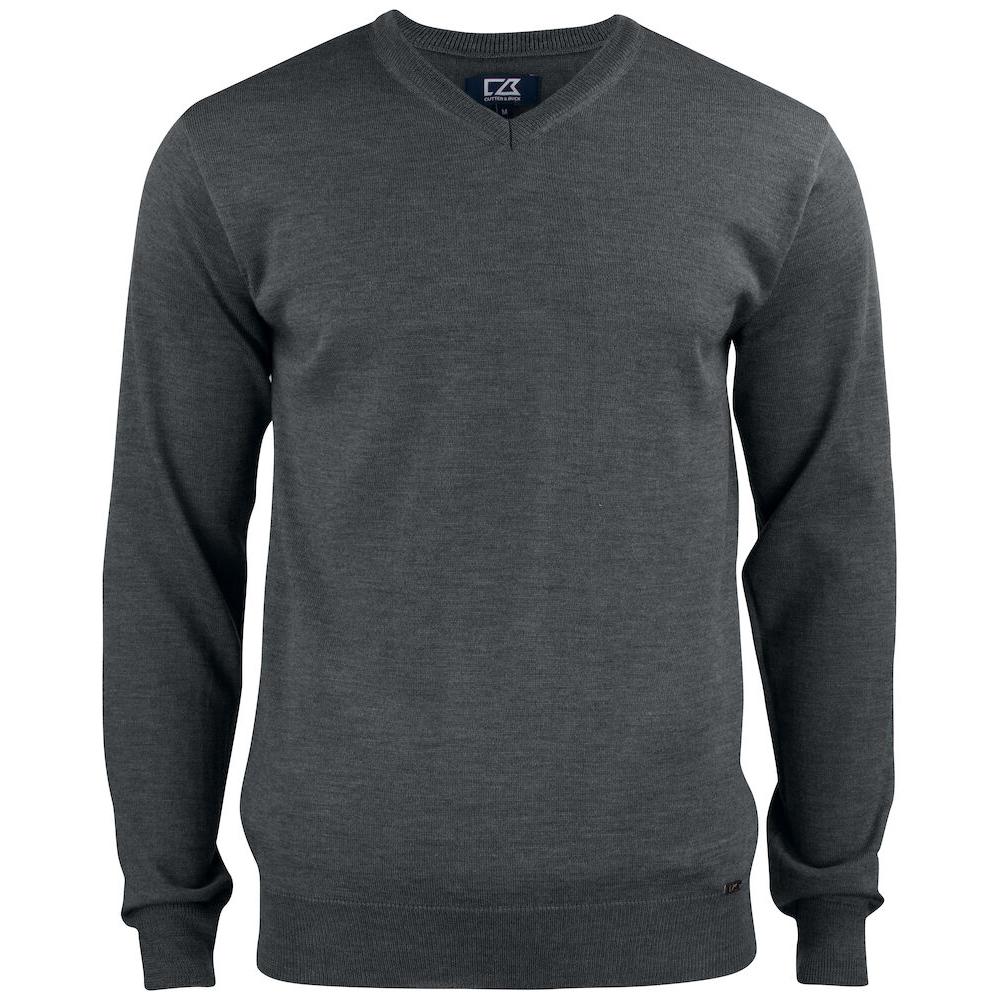 Everett V-neck Men - Anthracite melange - Image 1