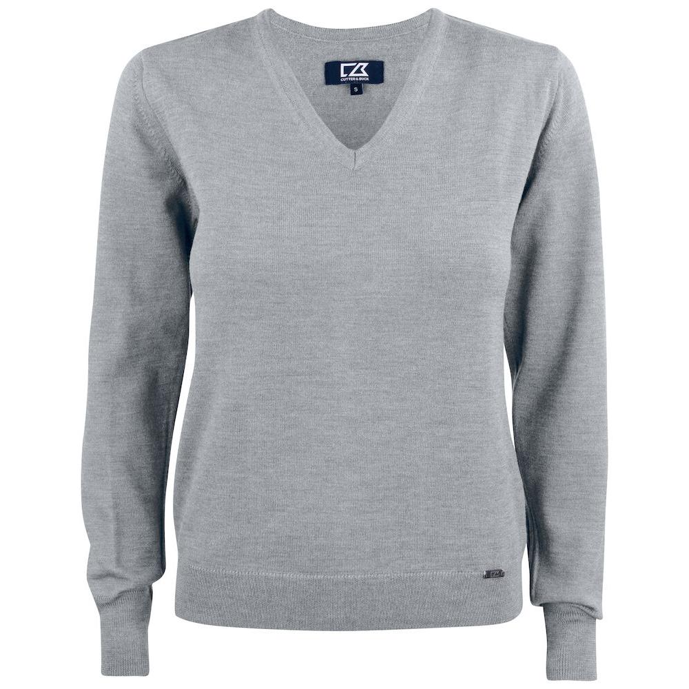 Everett V-neck Women - Grey Melange - Image 1