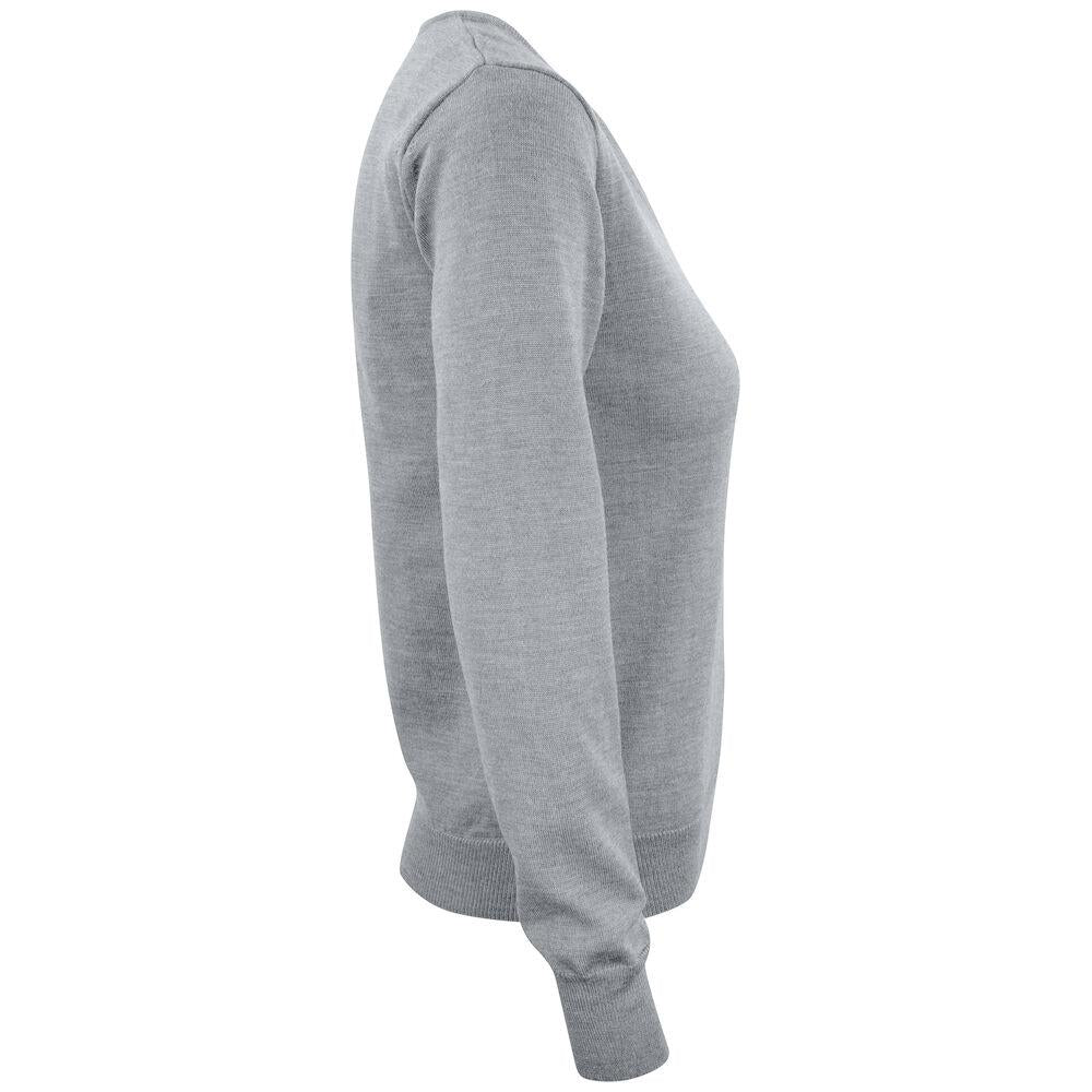 Everett V-neck Women - Grey Melange - Image 4