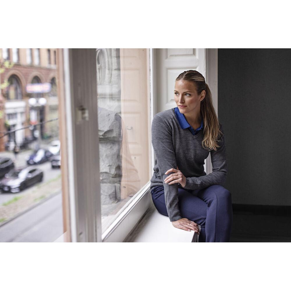 Vernon V-neck Women - Anthracite Melange - Image 5