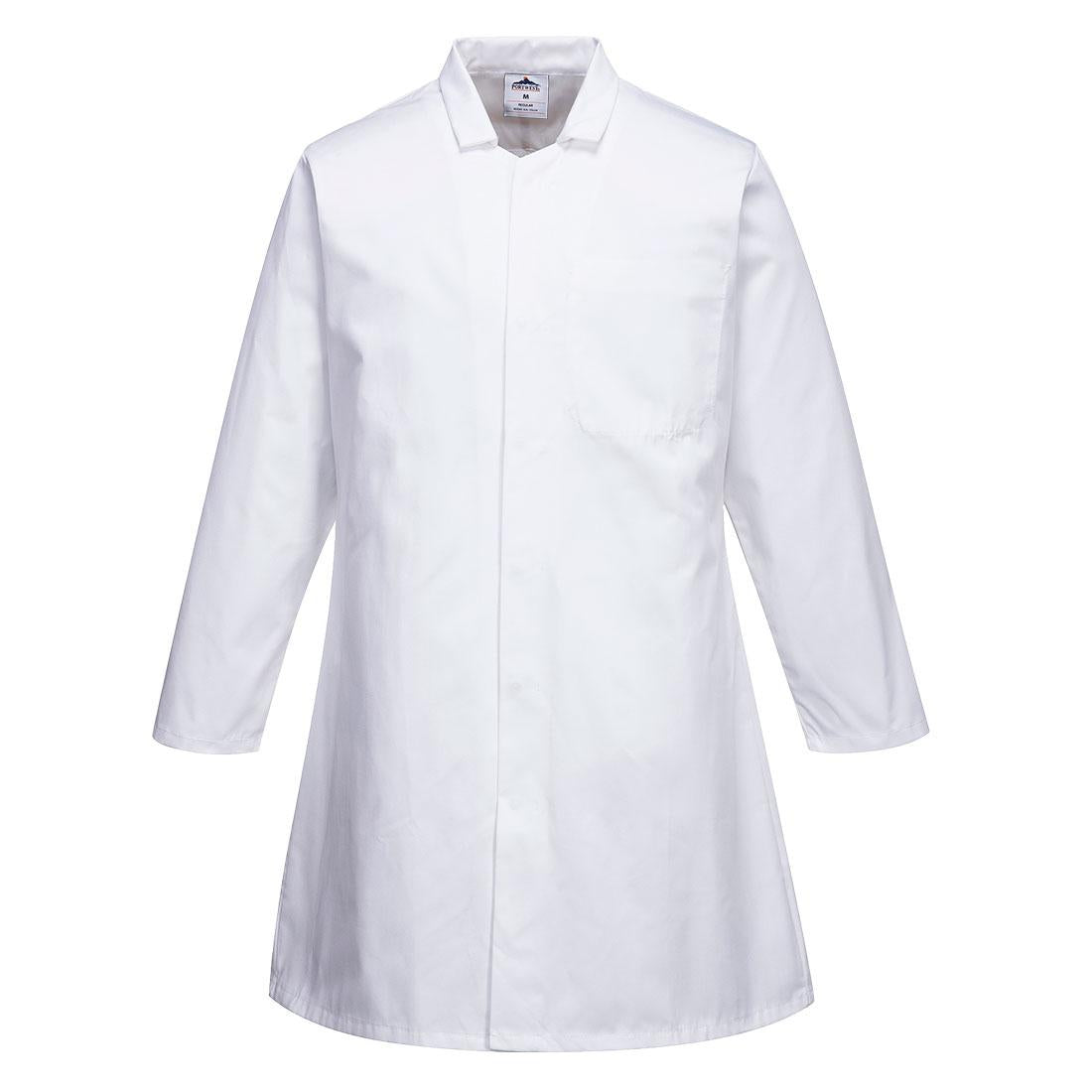 Food Industry Men's 1 Pocket Coat - White