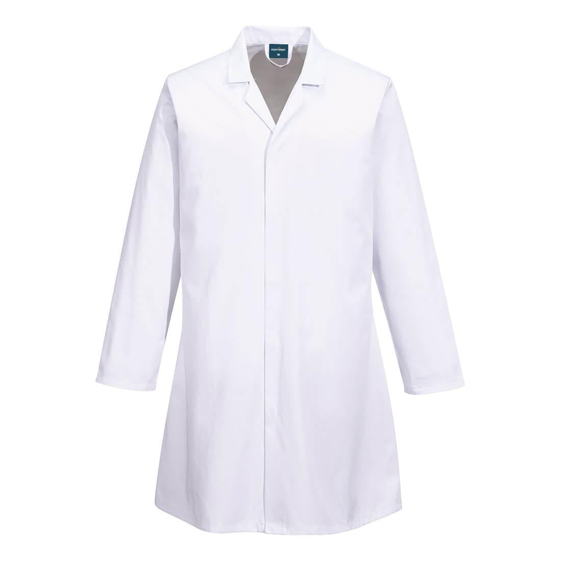 Food Industry No Pocket Coat - White