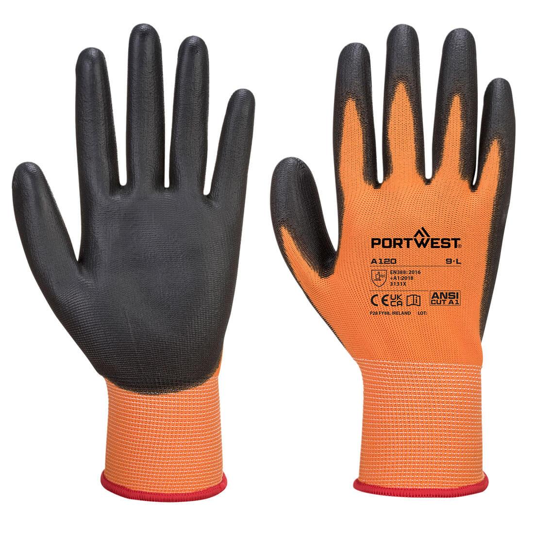 PU Palm Glove - Orange/Black
