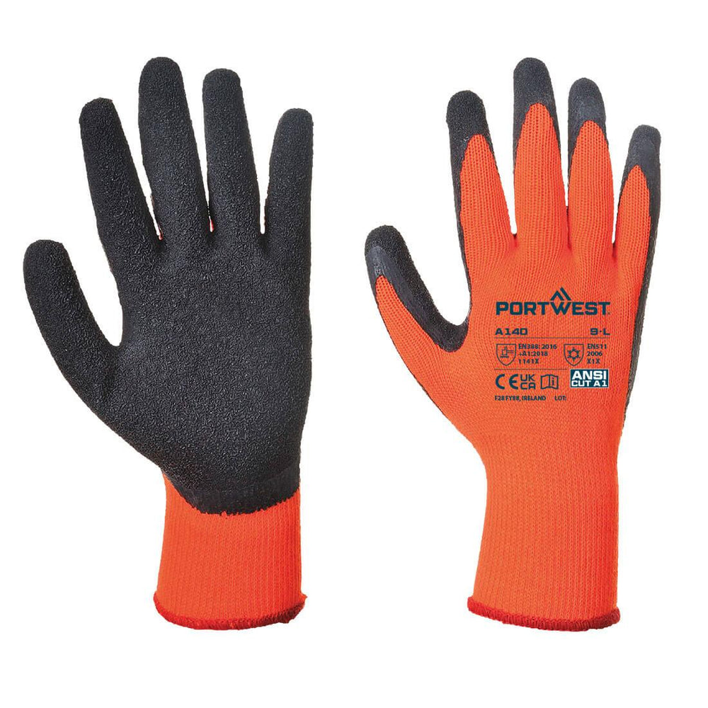 Thermal Grip Glove - Latex - Orange/Black