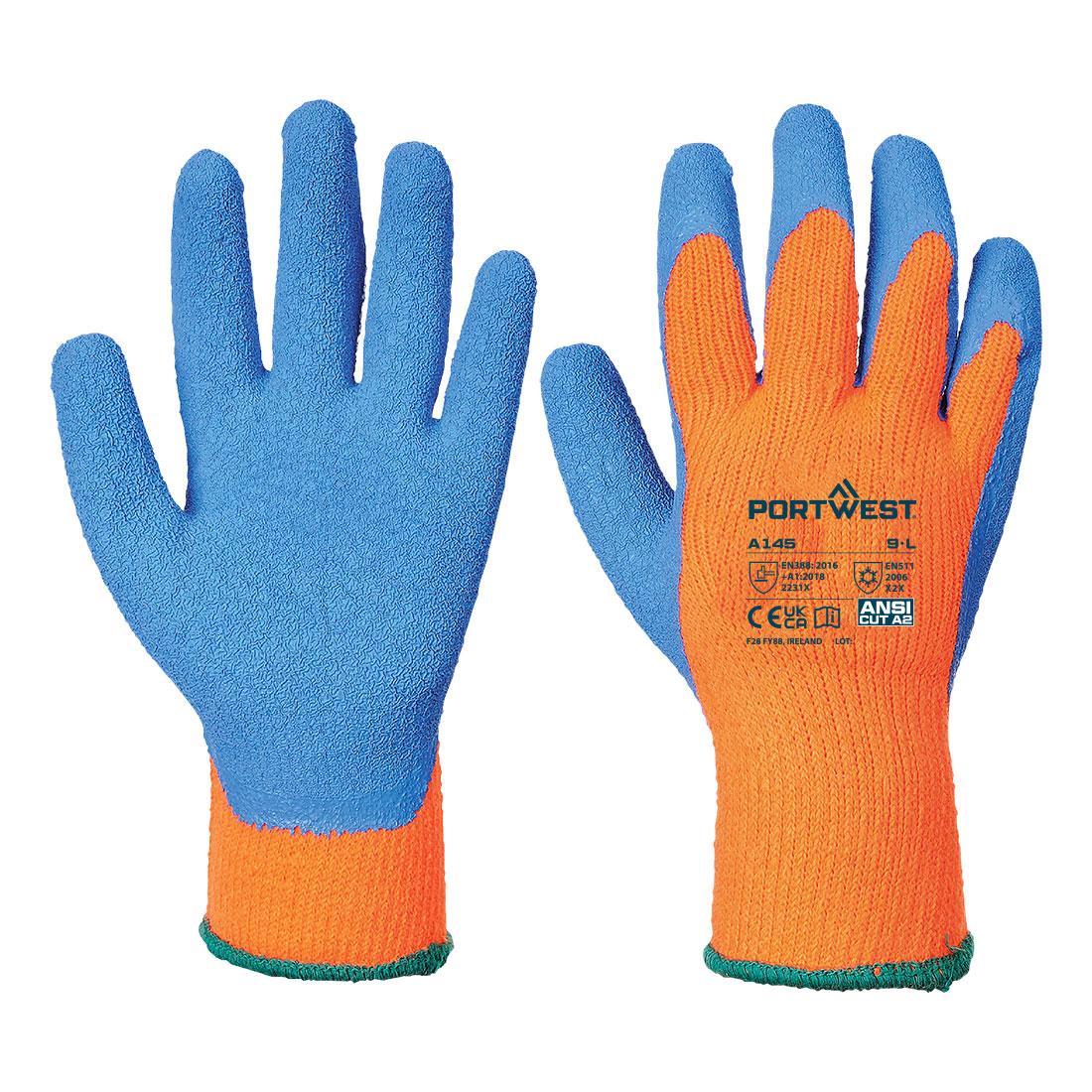 Cold 7 Latex Crinkle Glove - Orange/Blue