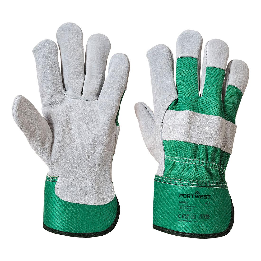 Leather Rigger 130 Cow Split Glove - Green