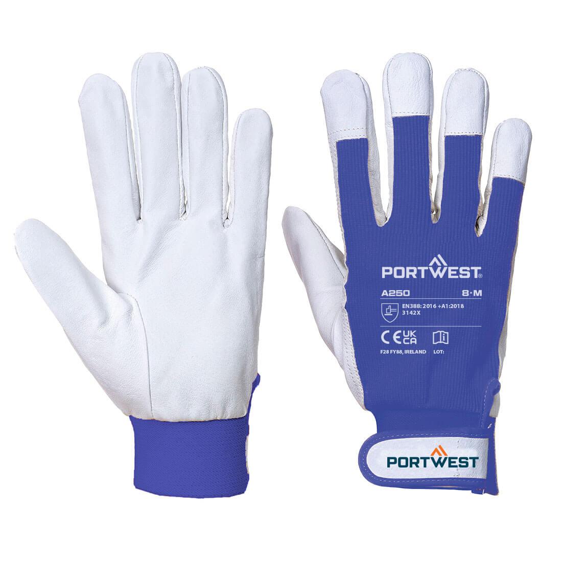 Leather 110 Grain Palm Mechanical Glove - Blue