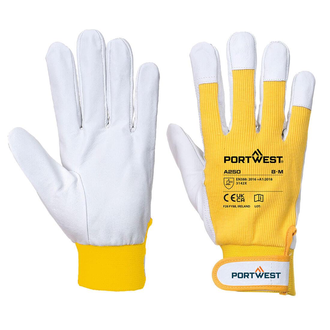 Leather 110 Grain Palm Mechanical Glove - Yellow
