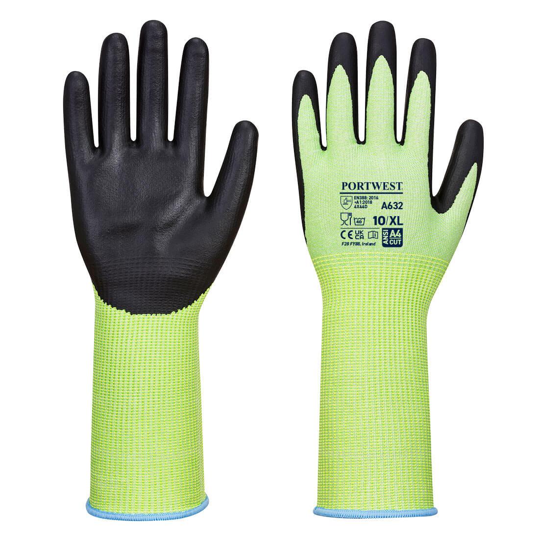 Cut D13 Nitrile Green Long Cuff Glove - Green/Black