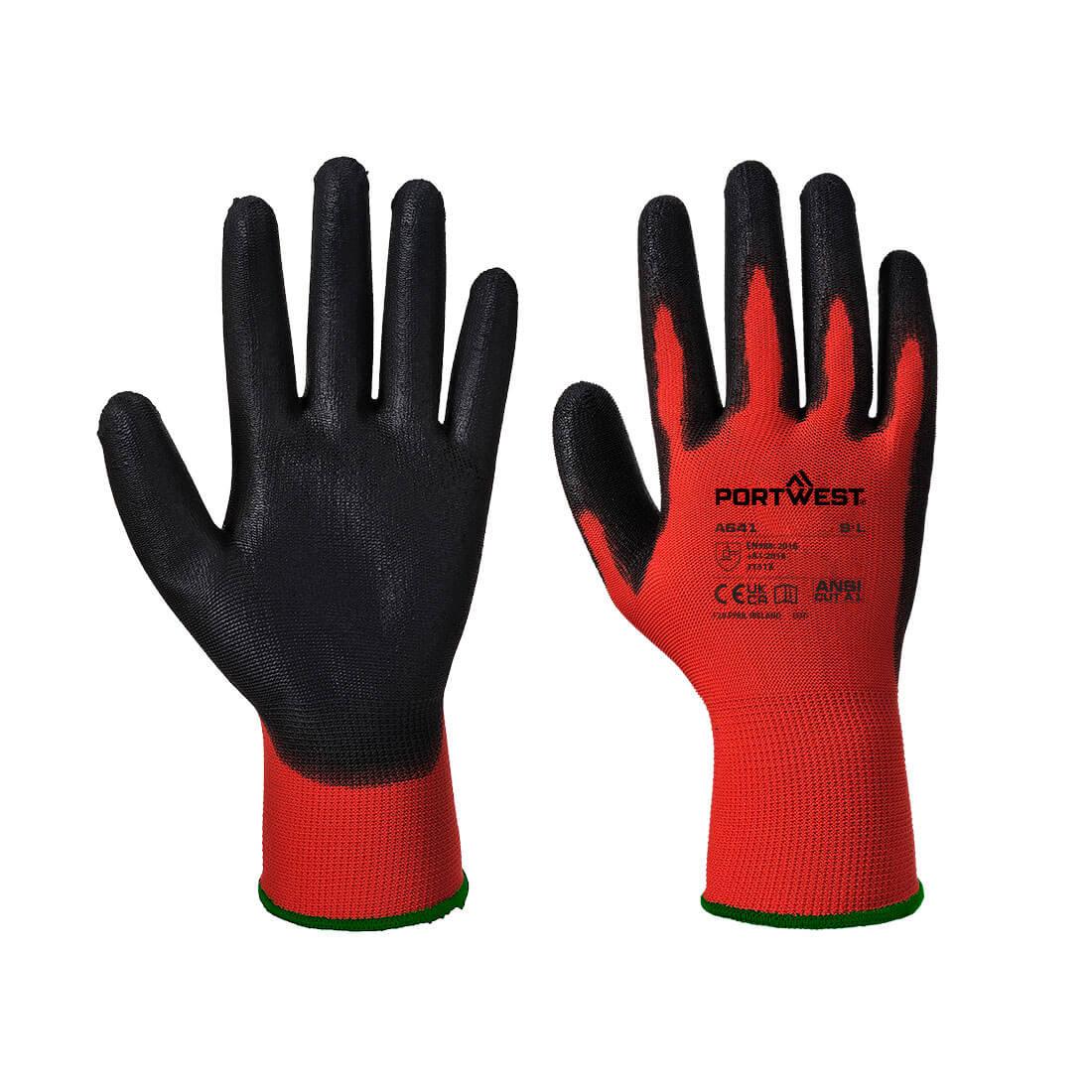 Red - PU Glove - Red/Black
