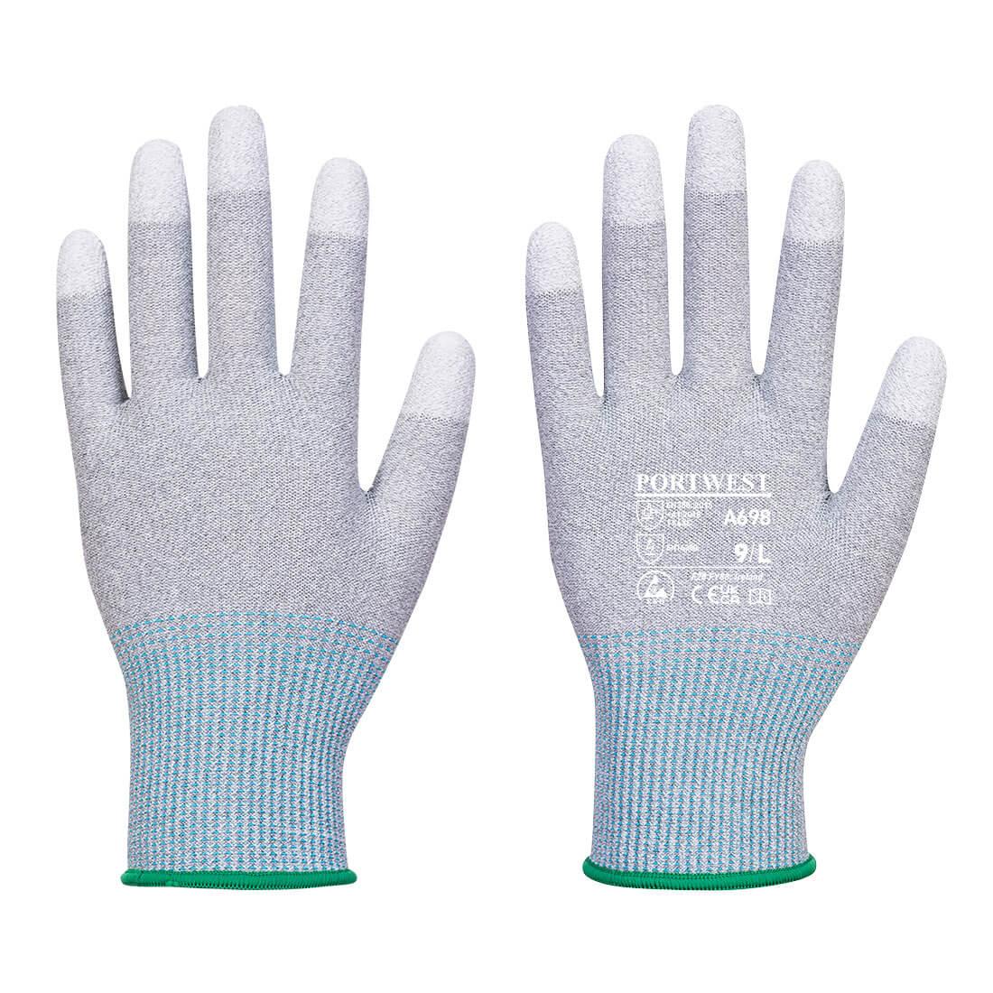MR13 ESD PU Fingertip Glove - Grey/White
