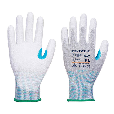 MR13 ESD PU Palm Glove (Pk12) - Grey/White
