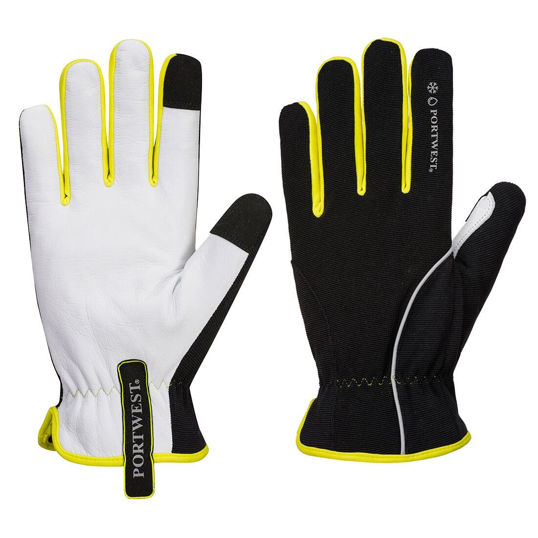 PW3 Mechanic 160 Leather Palm Cold Glove - Black/Yellow