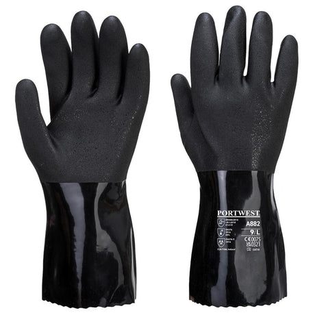 ESD PVC Chemical Gauntlet - Black