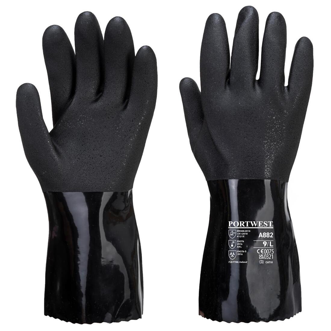 ESD PVC Chemical Gauntlet - Black
