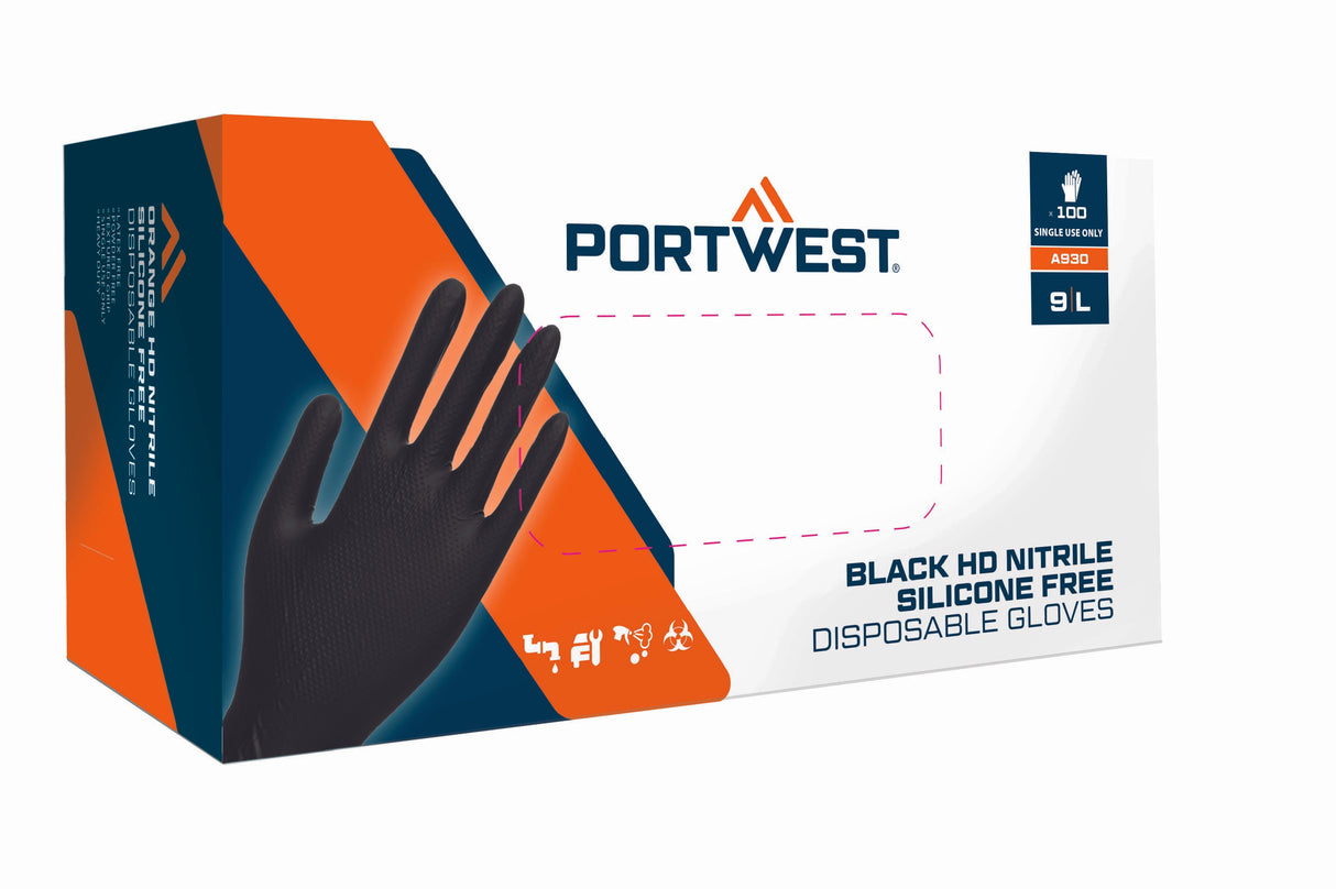 Disp 7 mil Disposable Glove (Pk100) - Black