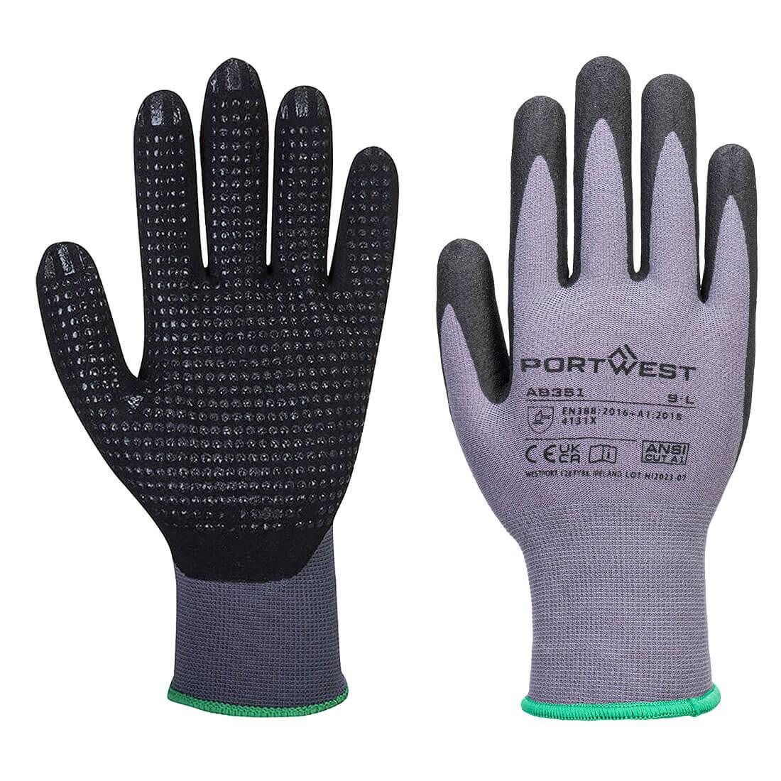 Grip 15 Nitrile Sandy Dotted Essential Multipack (Pk12) - Grey/Black
