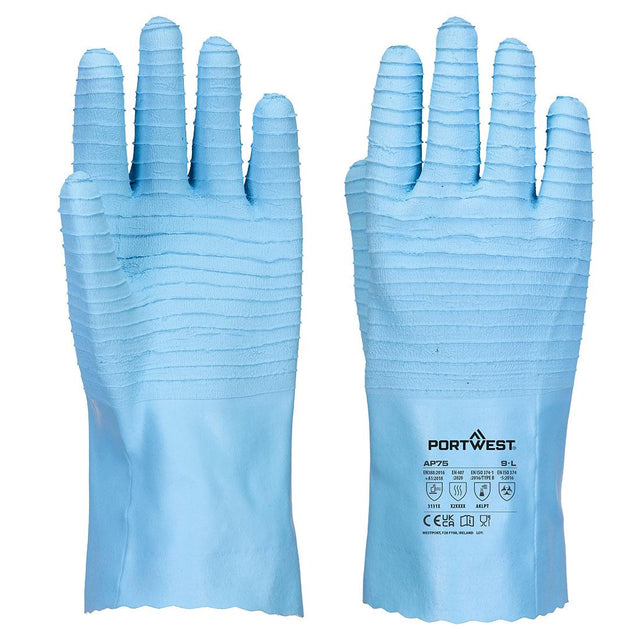 FD Chemical B Latex Gauntlet - Blue