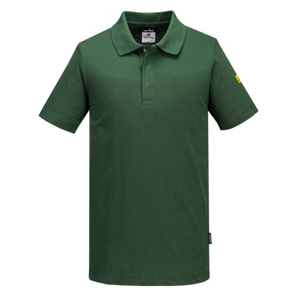 Anti-Static ESD Polo Shirt S/S - Forest Green