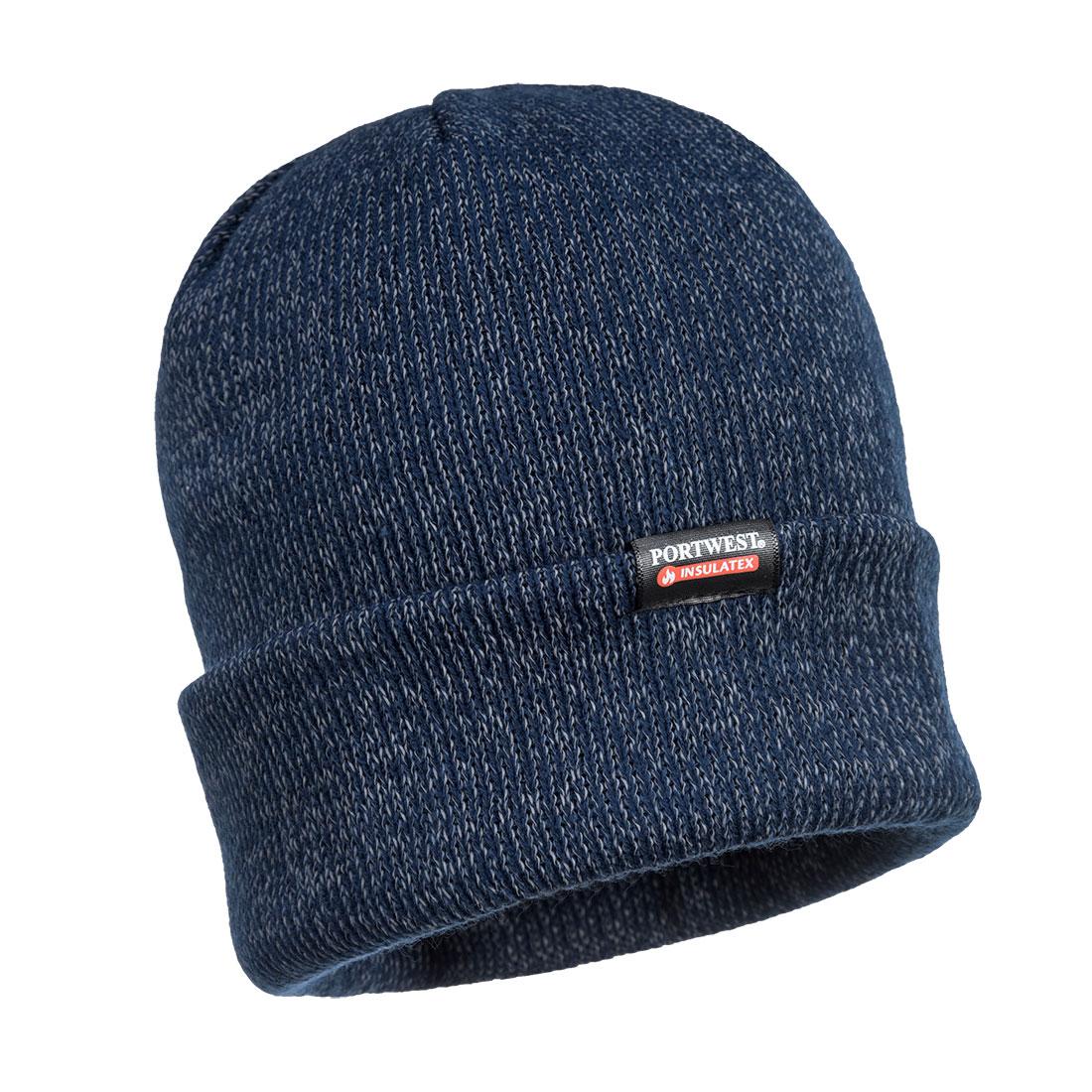 Insulated Knit Reflective Yarn Beanie - Navy
