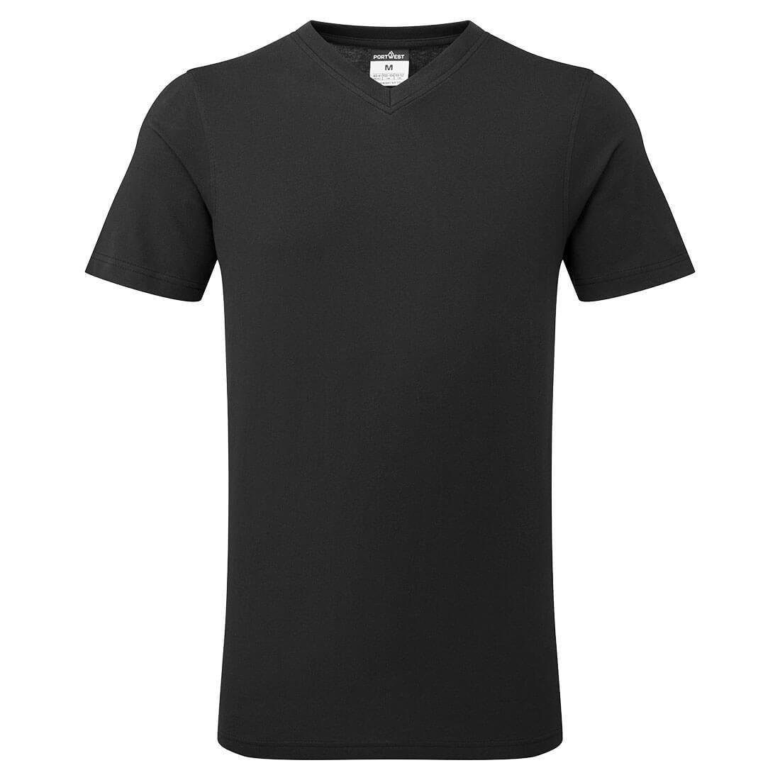 V-Neck Cotton T-Shirt - Black