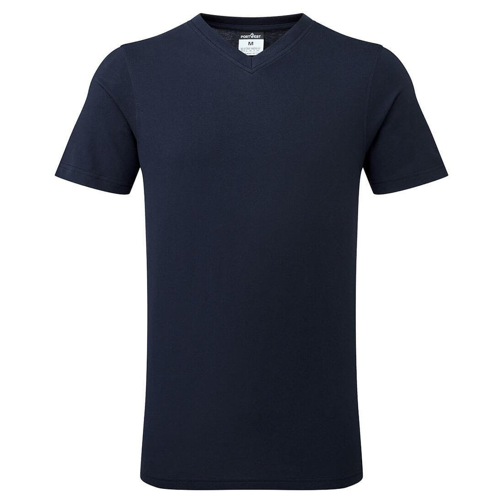 V-Neck Cotton T-Shirt - Navy