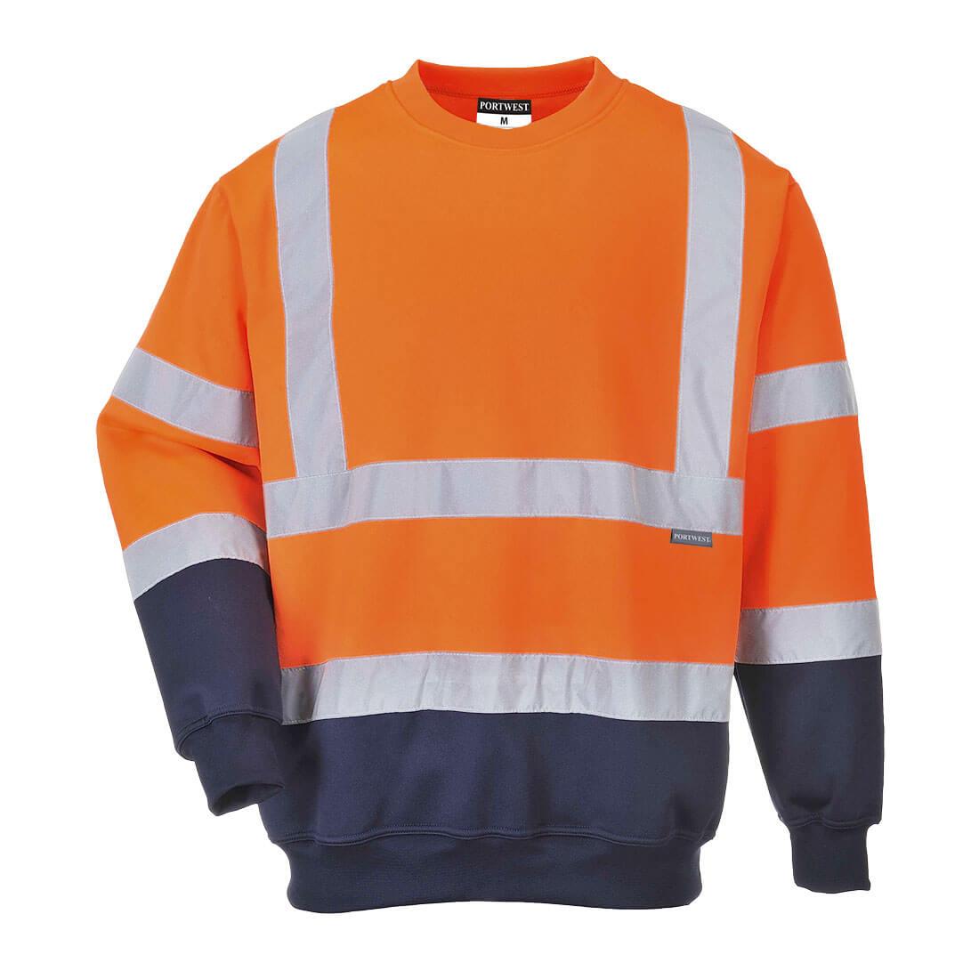 Hi-Vis Contrast Sweatshirt - Orange/Navy