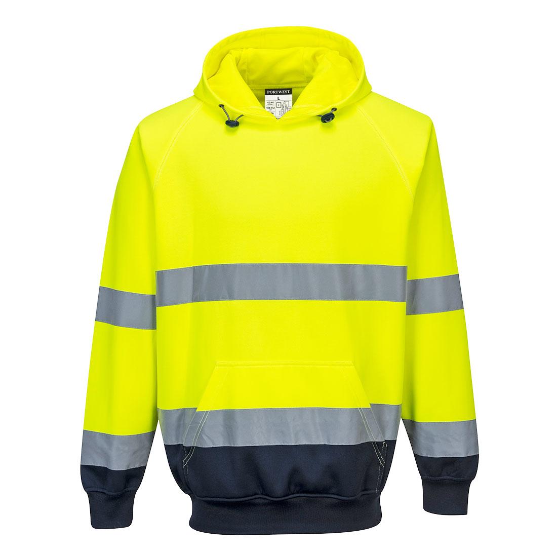 Hi-Vis Contrast Hoodie - Yellow/Navy