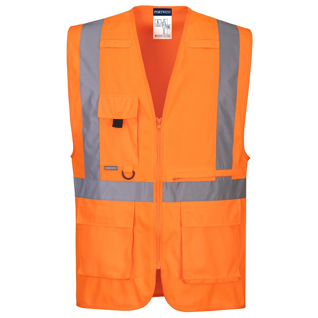 Hi-Vis Tablet Pocket Executive Vest - Orange