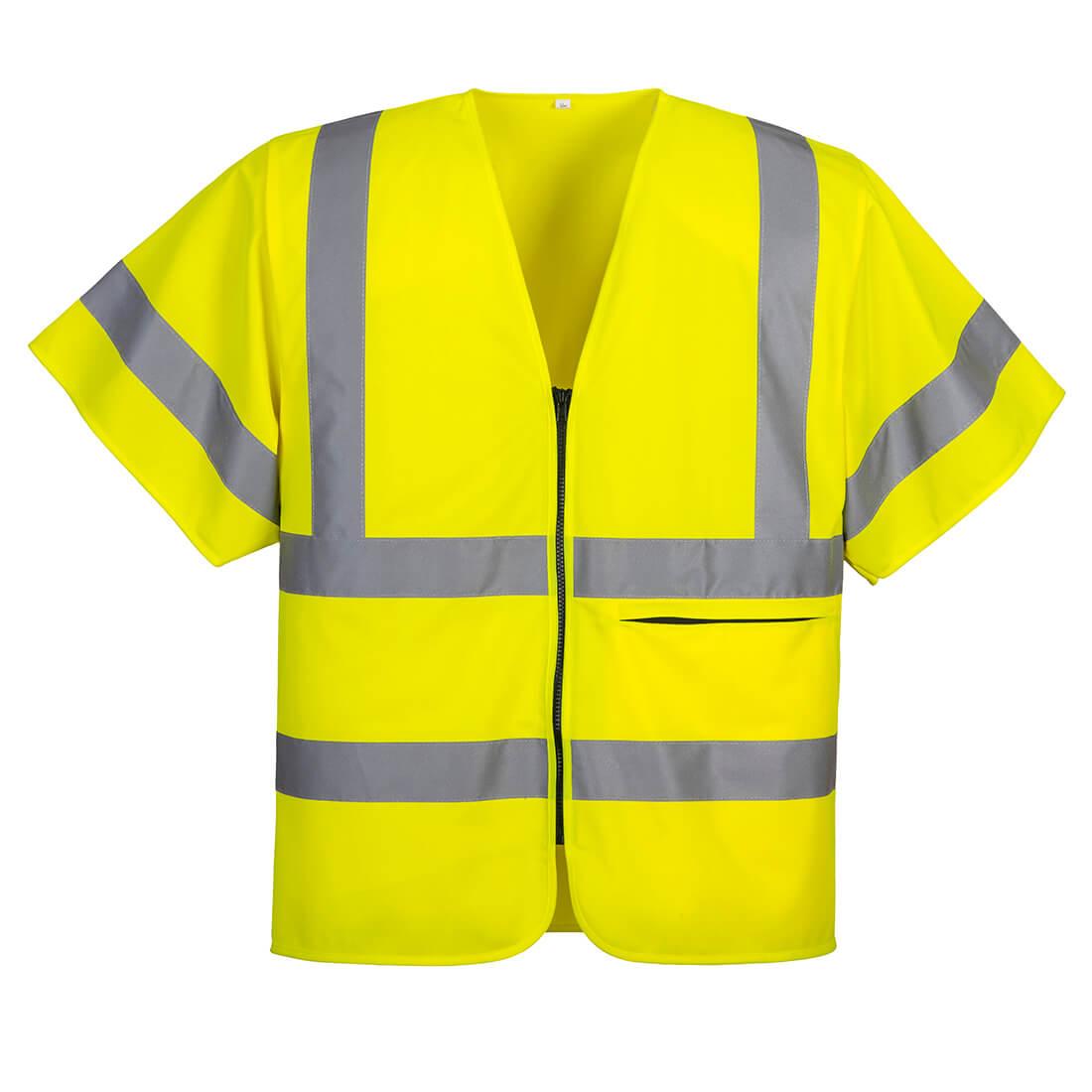 Hi-Vis Band and Brace Zip Vest S/S - Yellow