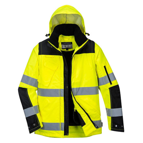 Hi-Vis 3-in-1 Contrast Winter Pro Jacket - Yellow/Black
