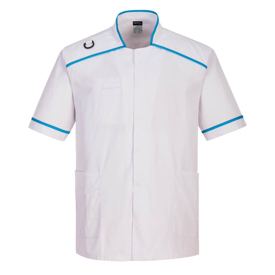 Men's Medical Tunic - White/Aqua