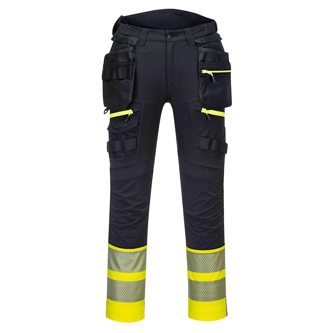 DX4 Hi-Vis Detachable Holster Pocket Class 1 Trousers - Yellow/Black