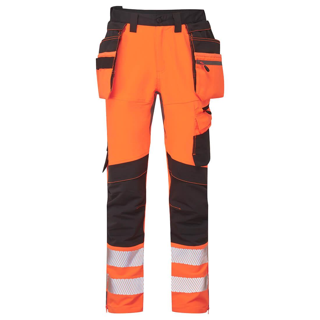 DX4 Hi-Vis Detachable Holster Pocket Craft Trousers - Orange/Black