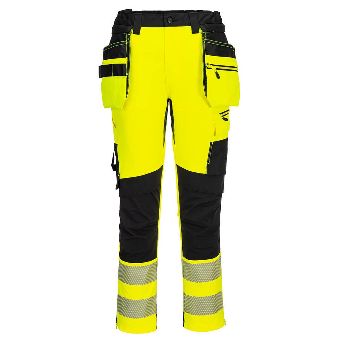 DX4 Hi-Vis Detachable Holster Pocket Craft Trousers - Yellow/Black