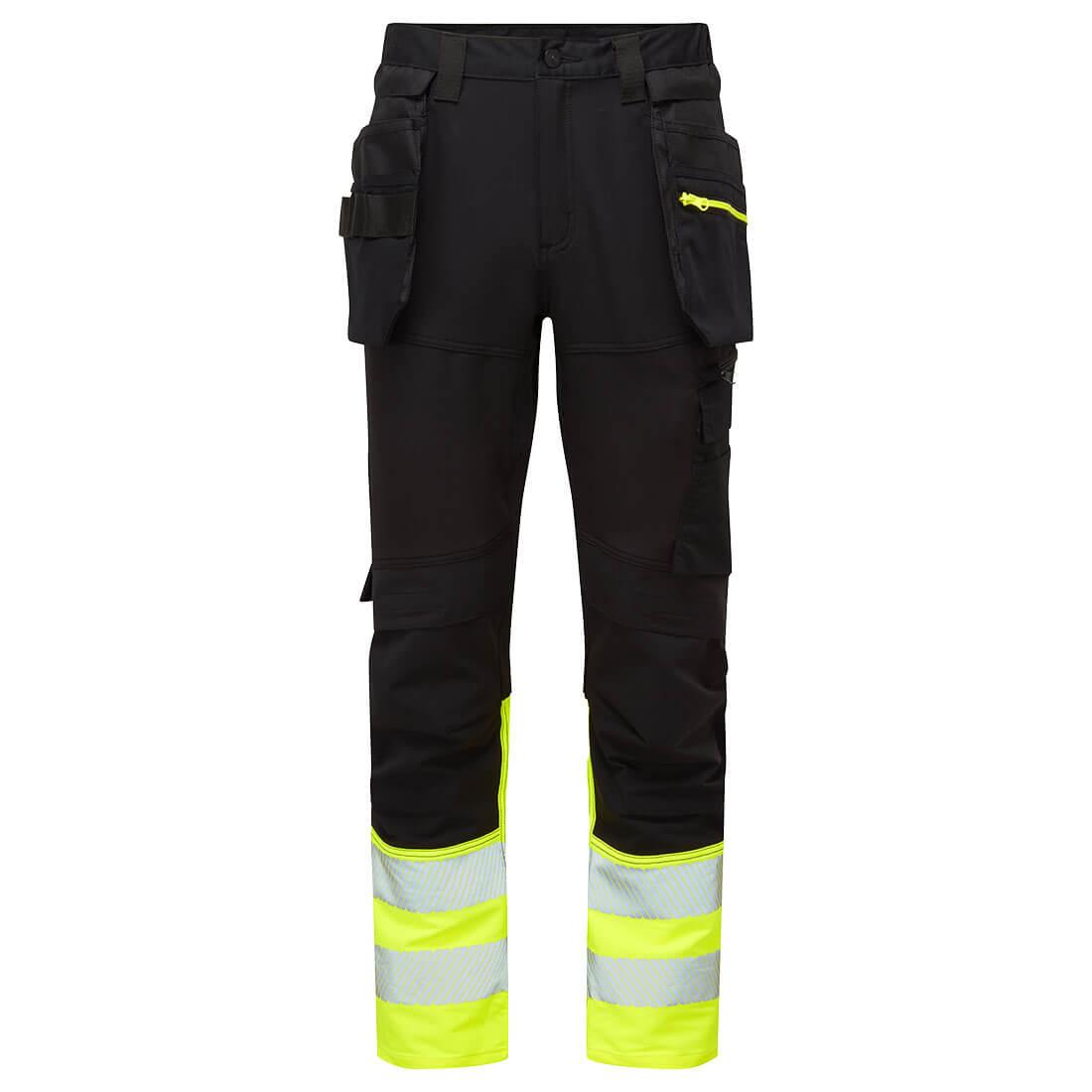 DX4 Hi-Vis Class 1 Detachable Holster Pocket Craft Trousers - Yellow/Black