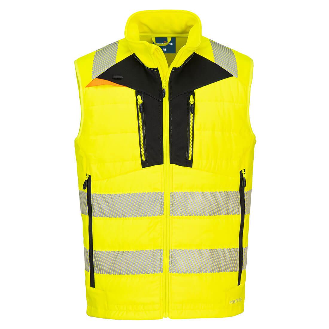 DX4 Hi-Vis Hybrid Baffle Bodywarmer - Yellow/Black