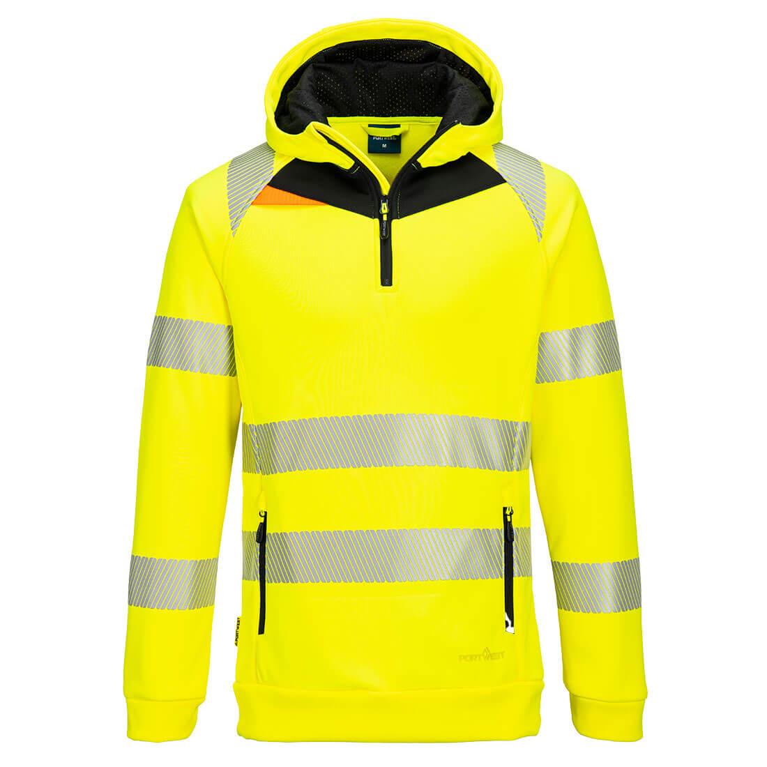 DX4 Hi-Vis 1/4 Zip Hoodie - Yellow/Black