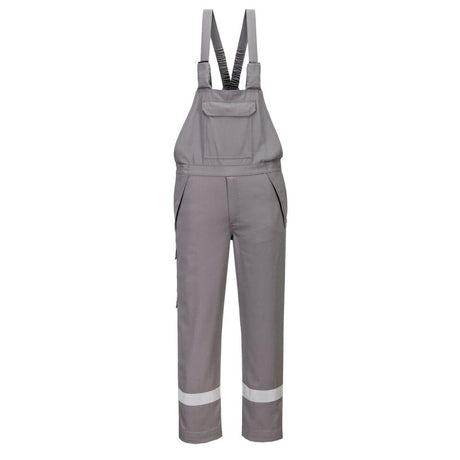 Bizflame Work Chemical Resistant FR Bib & Brace - Grey