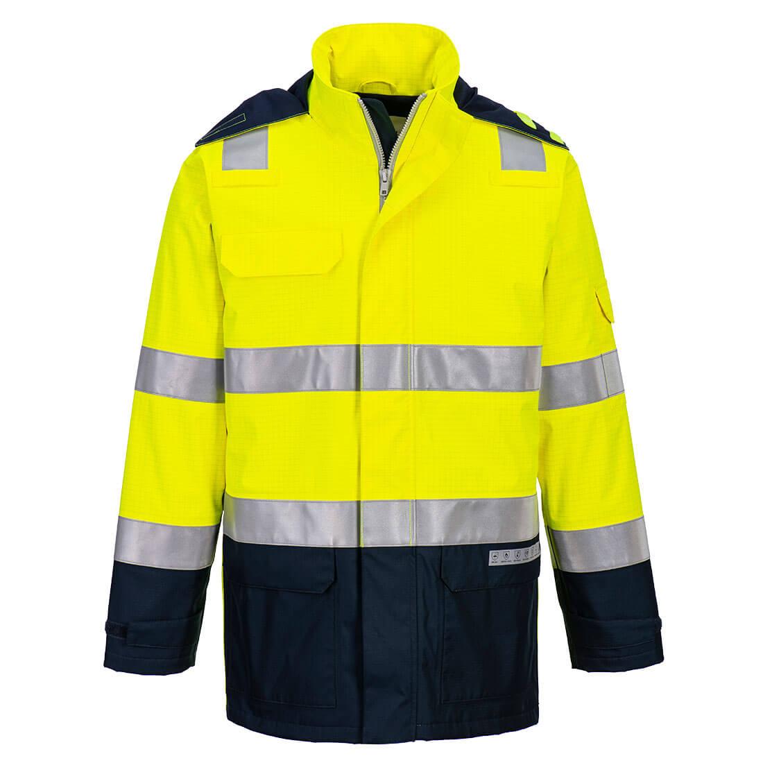 Bizflame Rain+ Hi-Vis Light Arc FR Jacket - Yellow/Navy