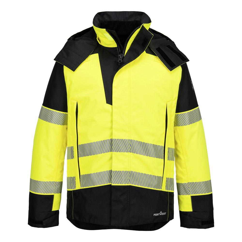 PW3 FR Modaflame Rain+ Hi-Vis Winter Jacket - Yellow/Black