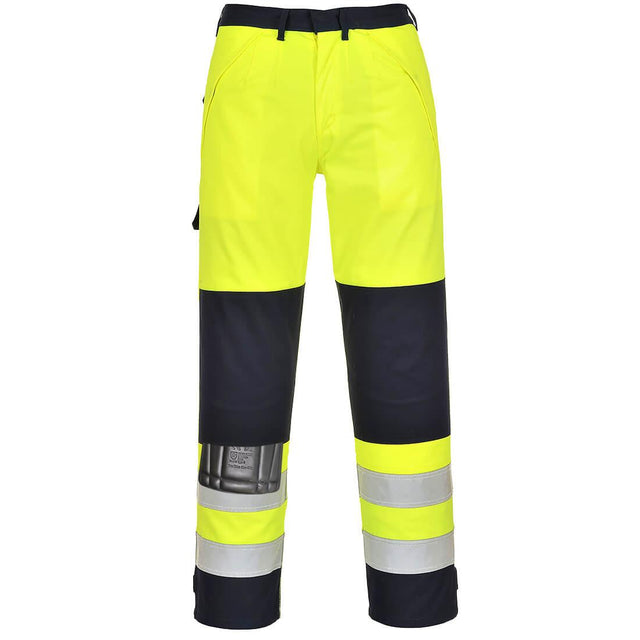 Bizflame Work Hi-Vis Multi-Norm FR Trousers - Yellow/Navy