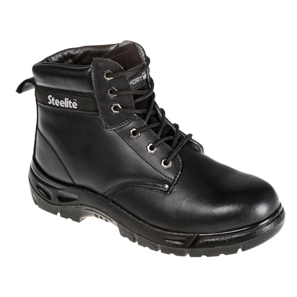 Steel Action Leather Ankle Boot S3 SR - Black