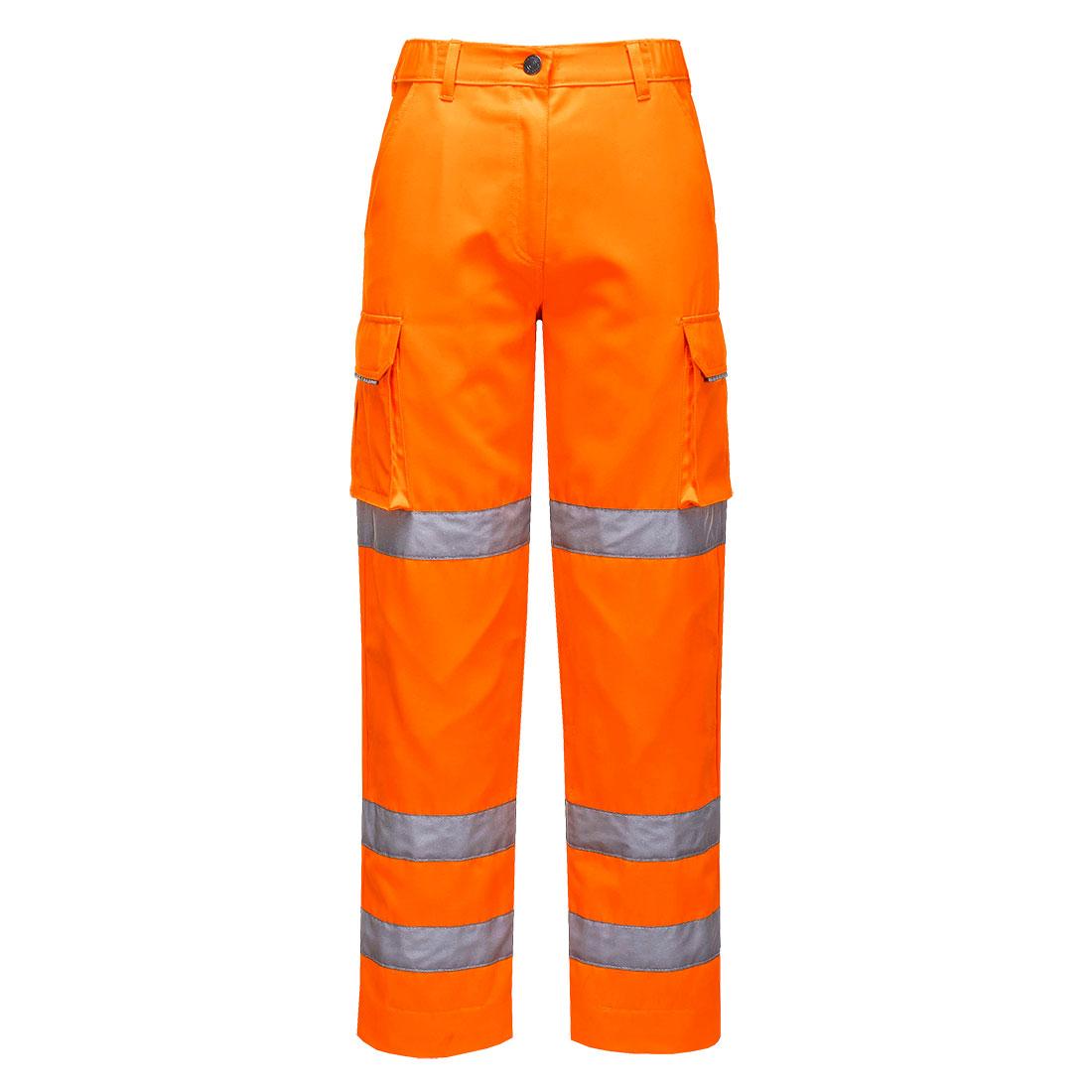 Hi-Vis Women's Three Band Work Trousers - Orange
